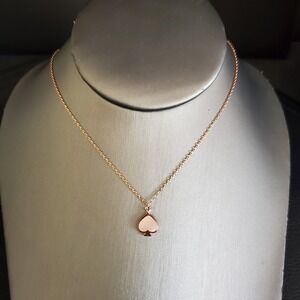 NWT Kate Spade Signature Spade Mini Pendant Necklace Rose Gold with Blush MOP